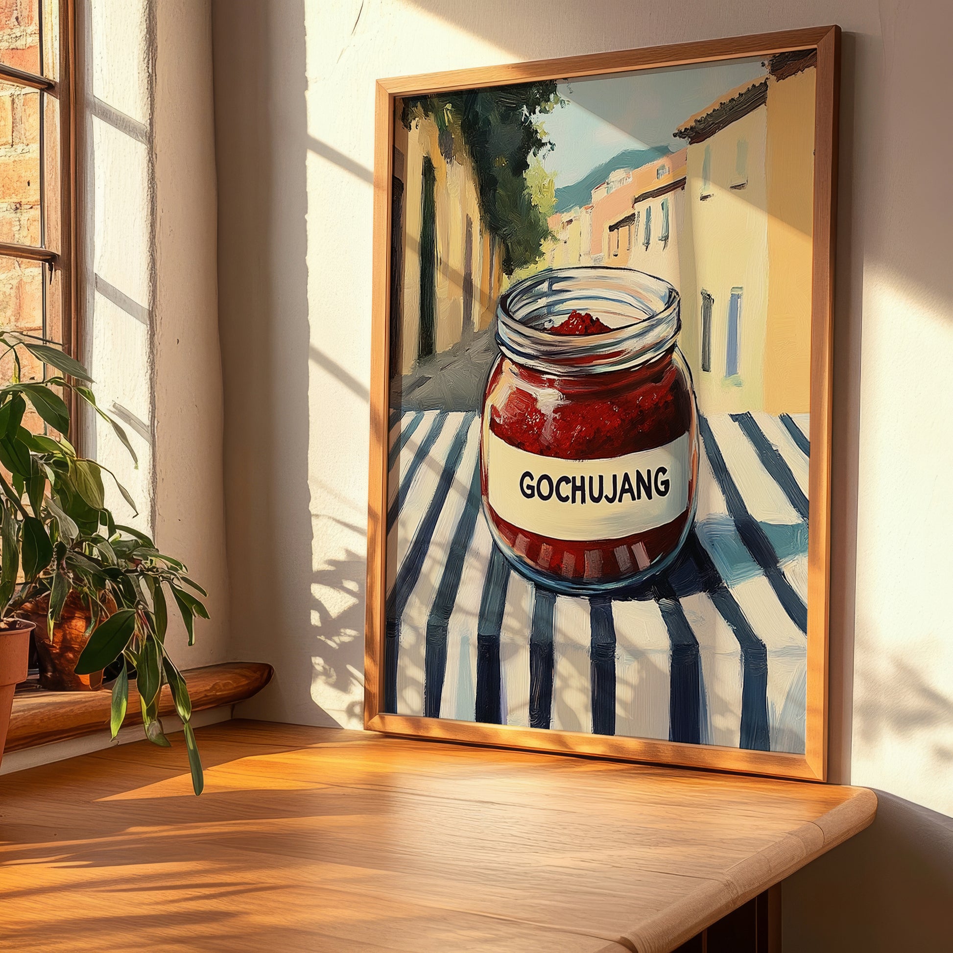 Gochujang – Italian Outdoor Café Scene, Dry Goods Wall Decor, clean layout with no caption