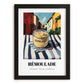 Remoulade – Italian Street Café Scene, Dry Goods Wall Decor, in sleek black frame