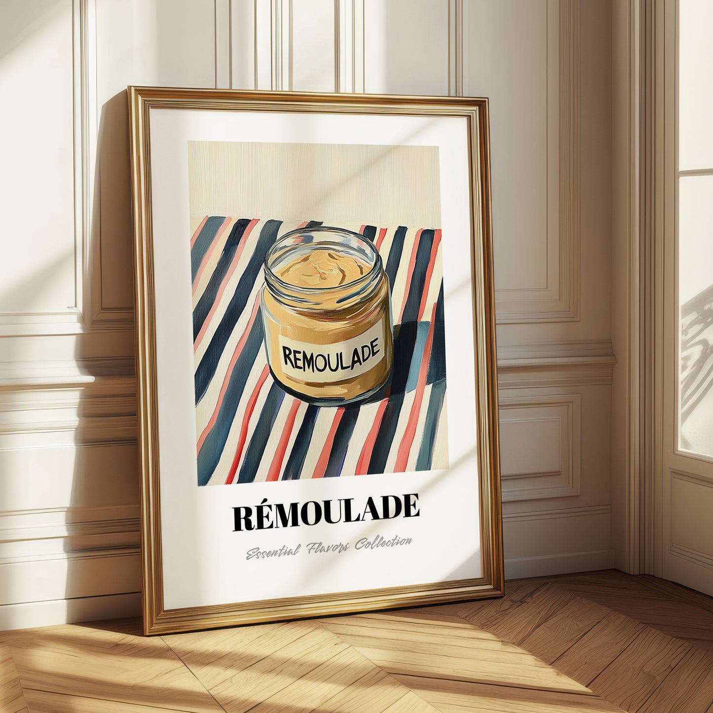 Remoulade – on Striped Tablecloth, Shelf Stock Painting