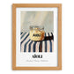 Aioli – on Striped Tablecloth, Kitchen Storage Painting, set in oak frame