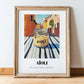 Aioli – Italian Outdoor Café Scene, Grocery Wall Decor, in wooden frame leaning on the floor