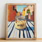 Aioli – Italian Outdoor Café Scene, Grocery Wall Decor, no-text version framed in wood