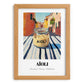Aioli – Italian Outdoor Café Scene, Grocery Wall Decor, set in oak frame