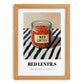 Red Lentils – on Striped Tablecloth, Pantry Painting, set in oak frame