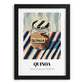 Quinoa – on Striped Tablecloth, Larder Still Life, in sleek black frame