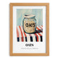 Oats – on Striped Tablecloth, Food Stash Painting, set in oak frame