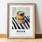 Bulgur – on Striped Tablecloth, Larder Wall Decor, in wooden frame leaning on the floor