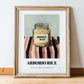 Arborio Rice – on Striped Tablecloth, Grocery Still Life, in wooden frame leaning on the floor