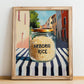 Arborio Rice – Italian Outdoor Café Scene, Kitchen Storage Poster, no-text version framed in wood