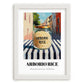 Arborio Rice – Italian Outdoor Café Scene, Kitchen Storage Poster, placed in minimal white frame