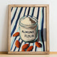 Almond Flour – on Striped Tablecloth, Dough Still Life, no-text version framed in wood