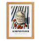 Almond Flour – on Striped Tablecloth, Dough Still Life, set in oak frame