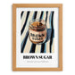 Brown Sugar – on Striped Tablecloth, Sweetener Painting, set in oak frame