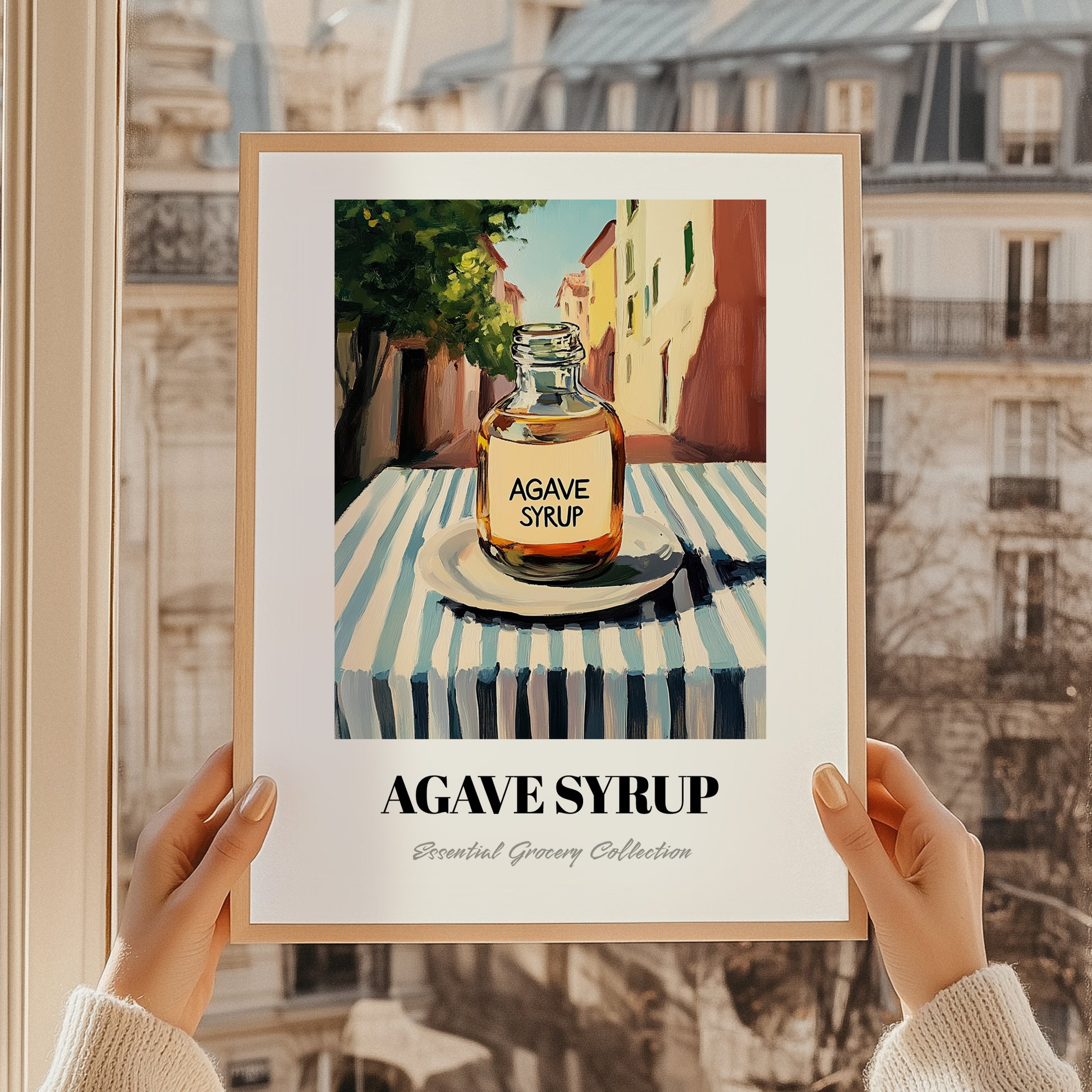 Agave Syrup – Italian Street Café Scene, Sweetener Wall Decor, styled in a charming Paris street view
