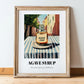 Agave Syrup – Italian Street Café Scene, Sweetener Wall Decor, in wooden frame leaning on the floor