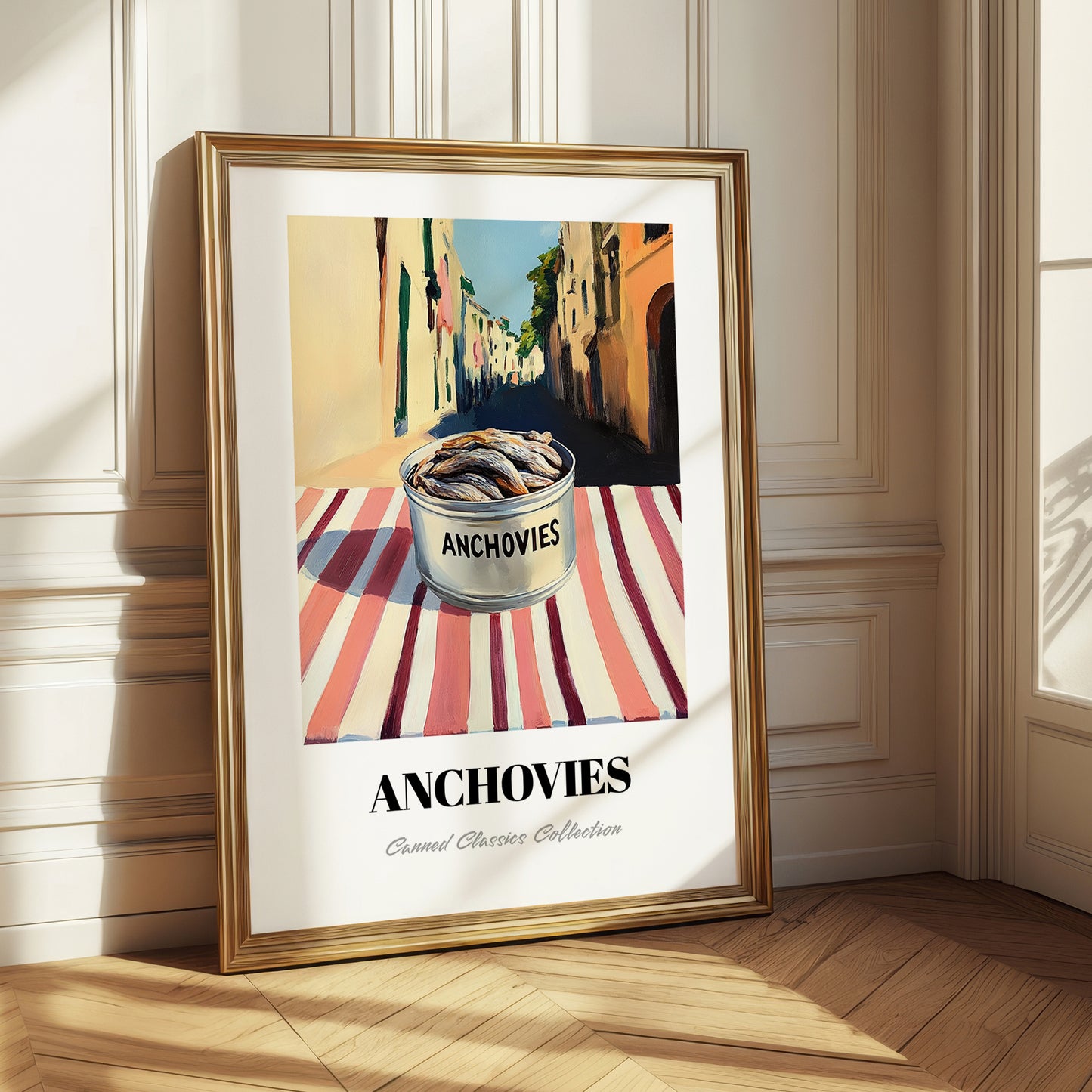 Anchovies – Italian Street Café Scene, Canned Food Print