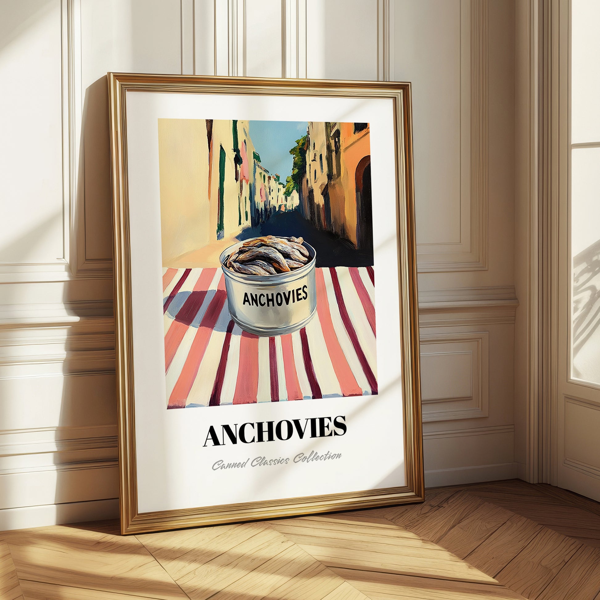 Anchovies – Italian Street Café Scene, Canned Food Print
