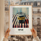 Spam – on Striped Tablecloth, Canned Food Painting, styled in a charming Paris street view