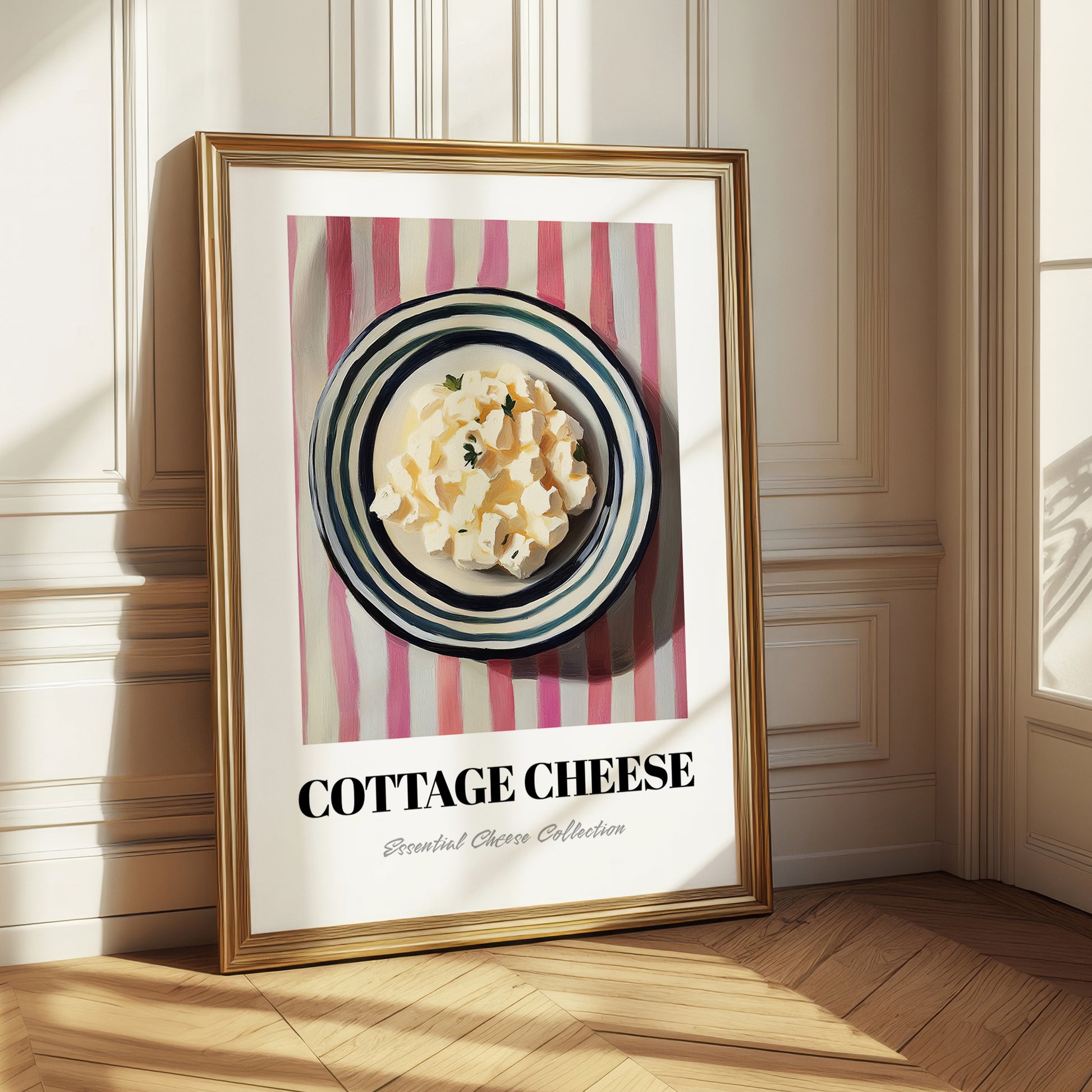 Cottage – on Striped Tablecloth, Cheese Wall Decor