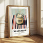 Cream – on Striped Tablecloth, Cheese Print