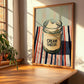 Cream – on Striped Tablecloth, Cheese Print, clean layout with no caption