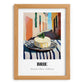 Brie – Italian Outdoor Café Scene, Cheese Poster, set in oak frame