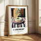 Camembert – Italian Outdoor Café Scene, Cheese Illustration