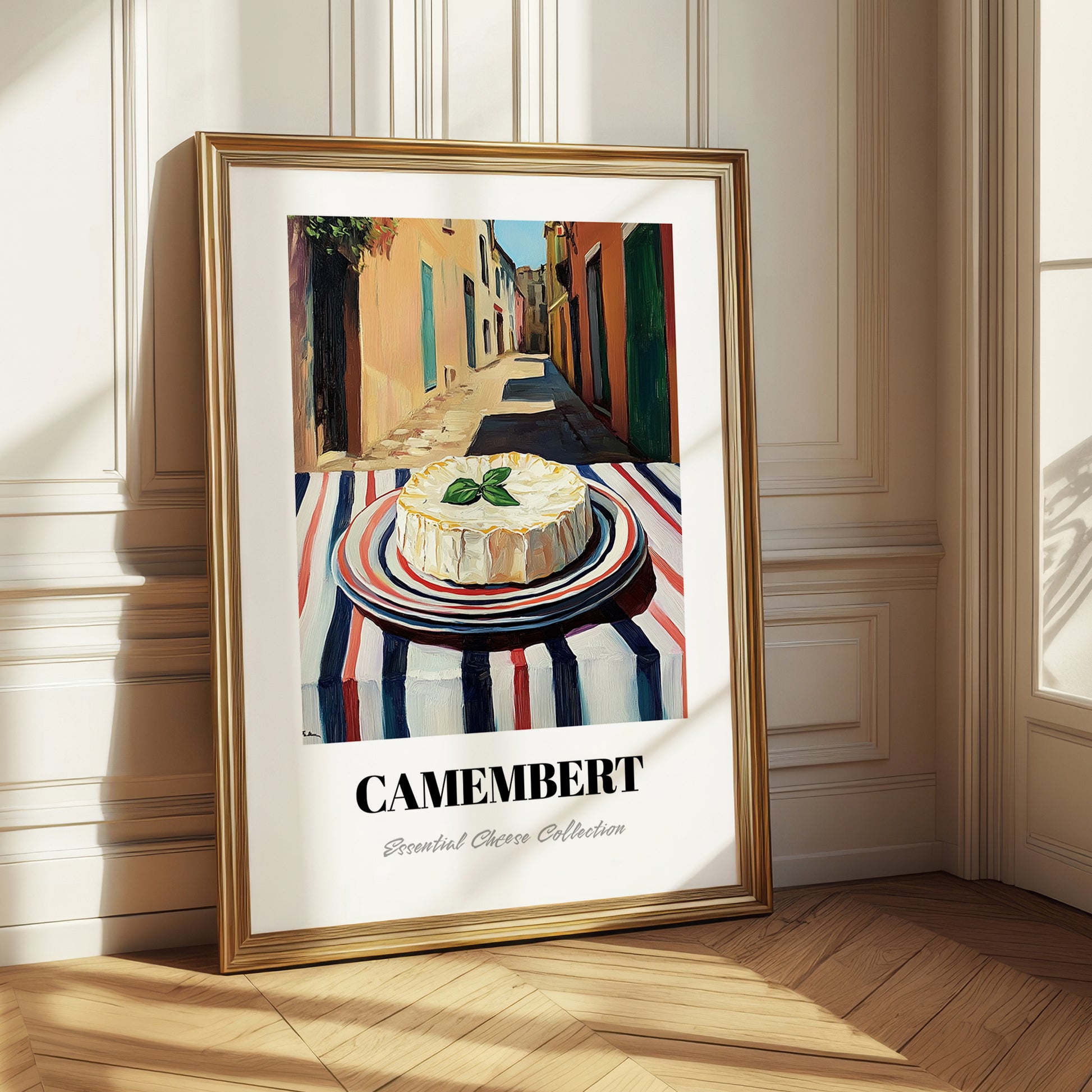 Camembert – Italian Outdoor Café Scene, Cheese Illustration