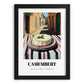 Camembert – Italian Outdoor Café Scene, Cheese Illustration, in sleek black frame