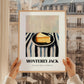 Monterey Jack – on Striped Tablecloth, Cheese Wall Art, styled in a charming Paris street view
