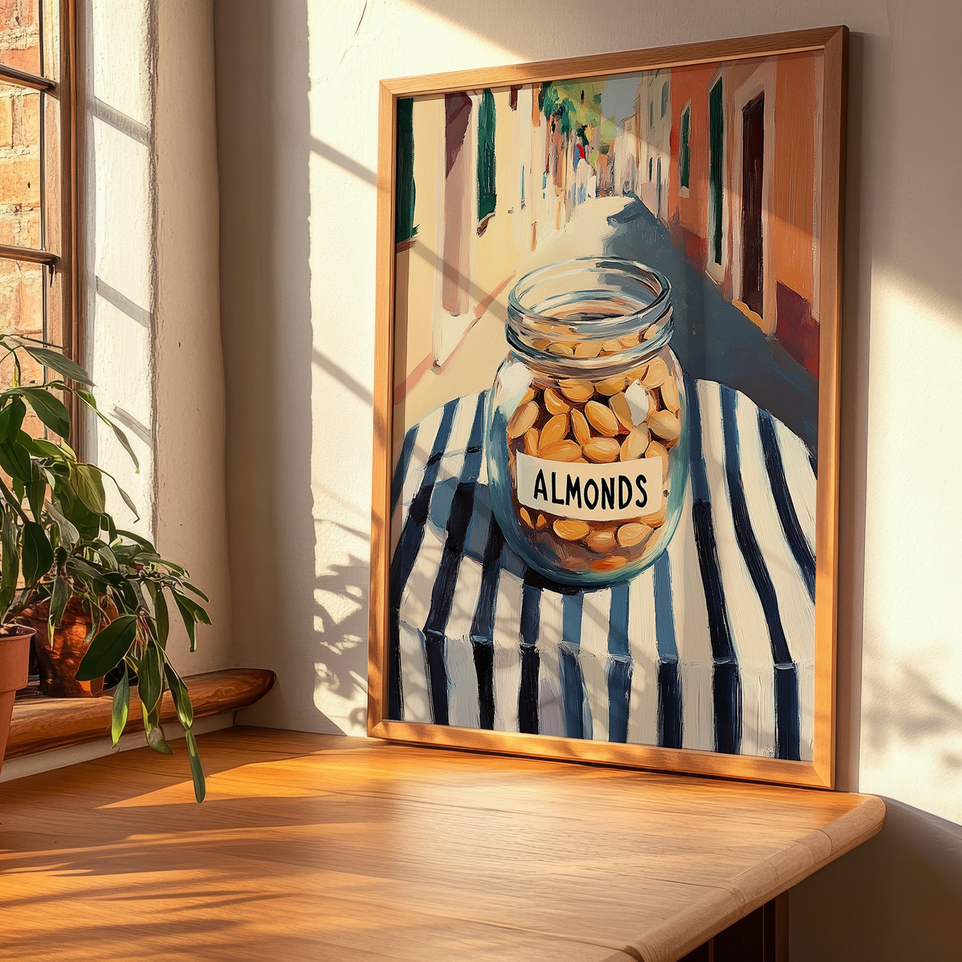 Almonds – Italian Café on the Corner, Nuts Wall Decor, clean layout with no caption