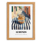 Almonds – Italian Café on the Corner, Nuts Wall Decor, set in oak frame