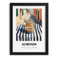 Almonds – Italian Café on the Corner, Nuts Wall Decor, in sleek black frame