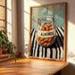 Almonds – on Striped Tablecloth, Nuts Illustration, clean layout with no caption