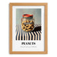 Peanuts – on Striped Tablecloth, Nuts Illustration, set in oak frame