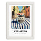 Chia Seeds – Italian Street Café Scene, Nuts Poster, placed in minimal white frame