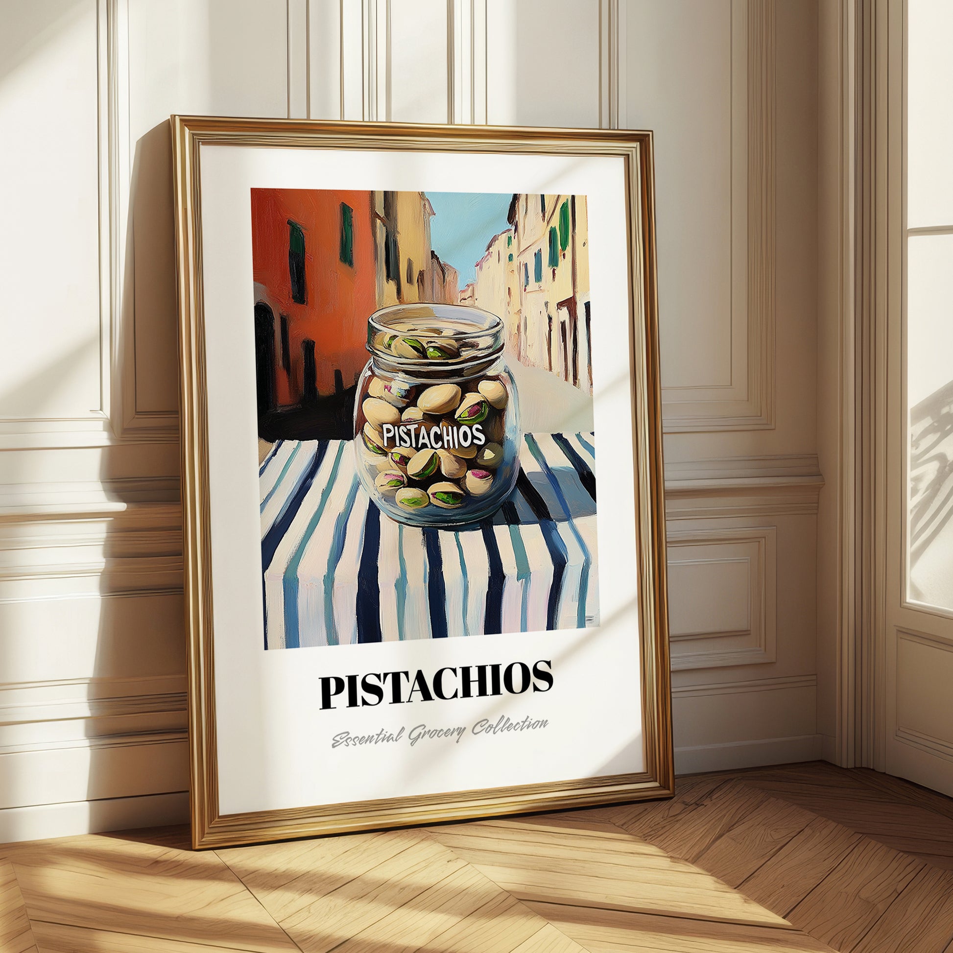 Pistachios – Italian Urban Café Scene, Nuts Wall Illustration
