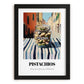 Pistachios – Italian Urban Café Scene, Nuts Wall Illustration, in sleek black frame