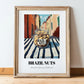 Brazil Nuts – Italian Outdoor Café Scene, Nuts Wall Decor, in wooden frame leaning on the floor