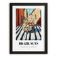 Brazil Nuts – Italian Outdoor Café Scene, Nuts Wall Decor, in sleek black frame