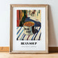 Bean Soup – Italian Café on the Corner, Canned Vegetables Wall Art, in wooden frame leaning on the floor