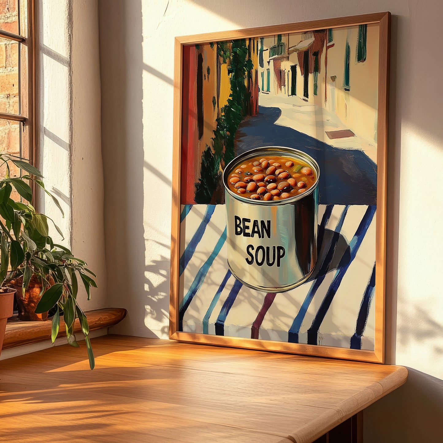 Bean Soup – Italian Café on the Corner, Canned Vegetables Wall Art, clean layout with no caption