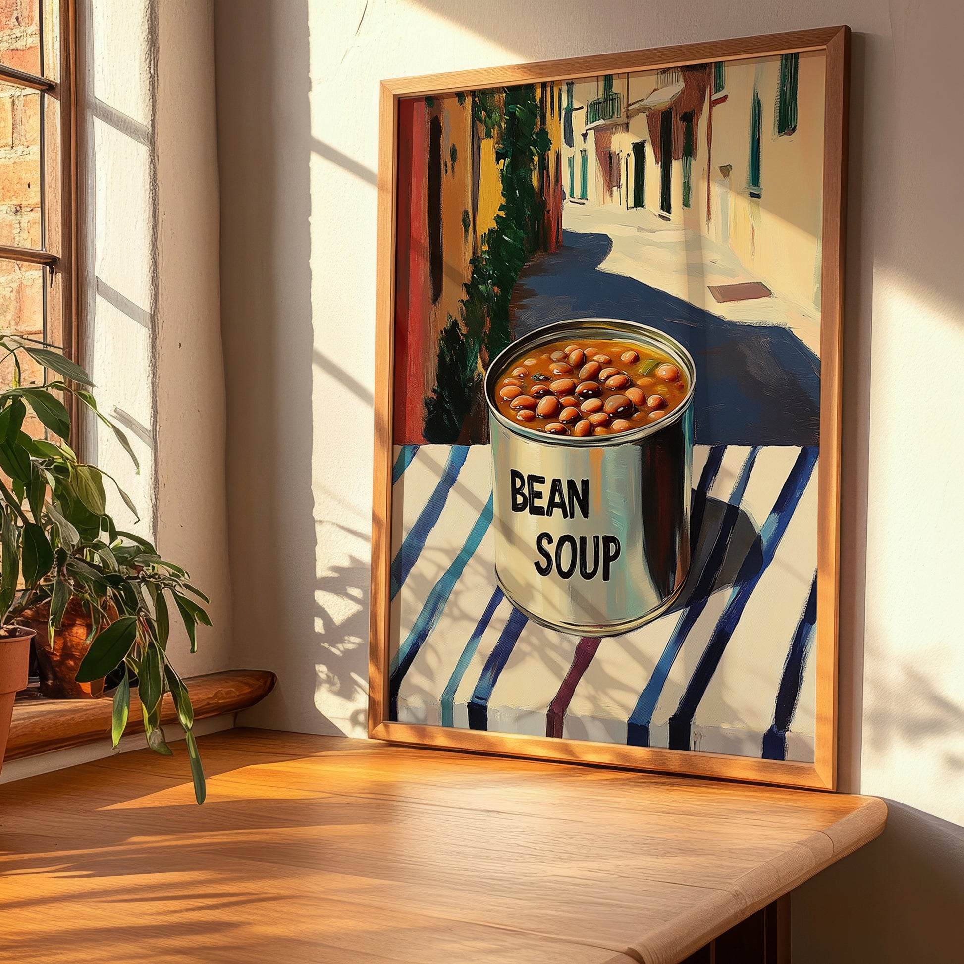 Bean Soup – Italian Café on the Corner, Canned Vegetables Wall Art, clean layout with no caption