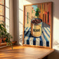 Dark Beans – Italian Urban Café Scene, Canned Vegetables Painting, clean layout with no caption