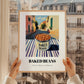 Baked Beans – Italian Outdoor Café Scene, Canned Vegetables Illustration, styled in a charming Paris street view
