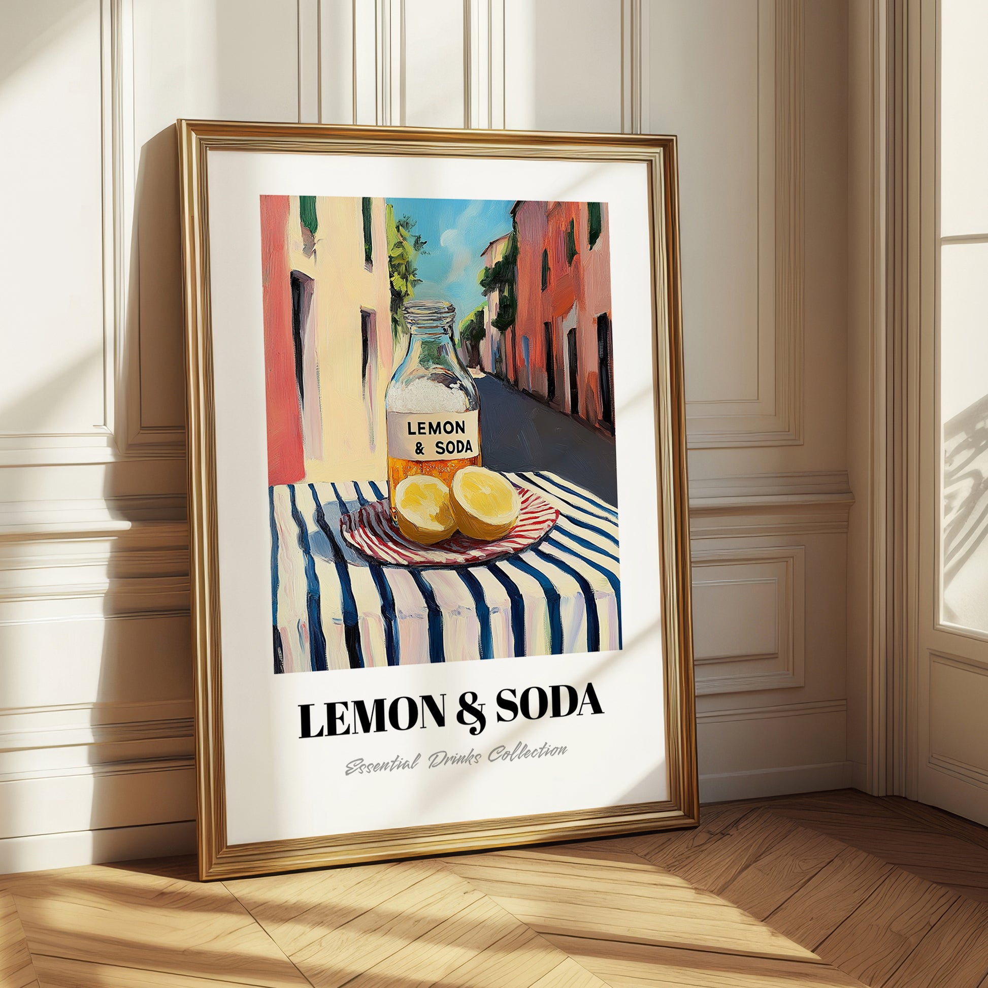 Lemon & Soda – Italian Outdoor Café Scene, Lemonade Painting