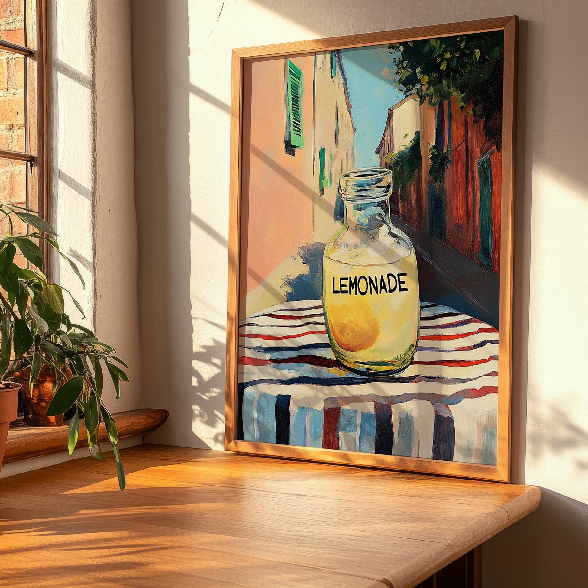 Lemonade – Italian Street Café Scene, Lemonade Illustration, clean layout with no caption