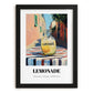 Lemonade – Italian Street Café Scene, Lemonade Illustration, in sleek black frame