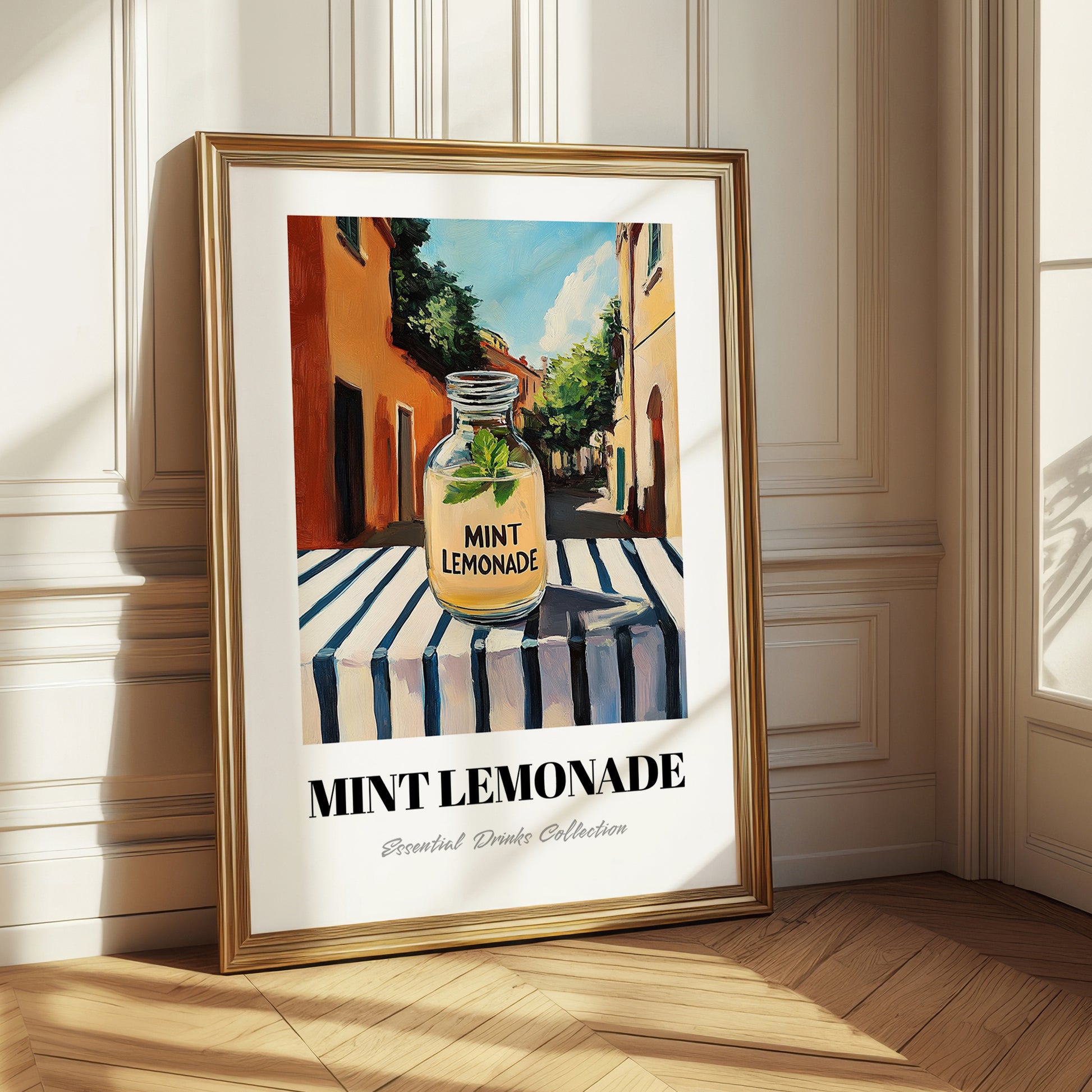 Mint Lemonade – Italian Outdoor Café Scene, Lemonade Still Life
