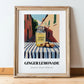 Ginger Lemonade – Italian Street Café Scene, Lemonade Still Life, in wooden frame leaning on the floor